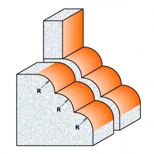 Фреза концевая CMT по искусственному камню D=66,7 I=41,3 S=12,0 R=8,00  980.521.11