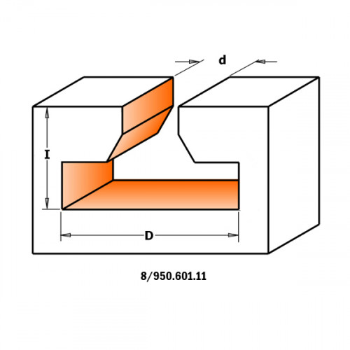 Фреза концевая CMT Т-образный паз D=30,0 I=17,5 S=12,0 L=60,3  950.601.11