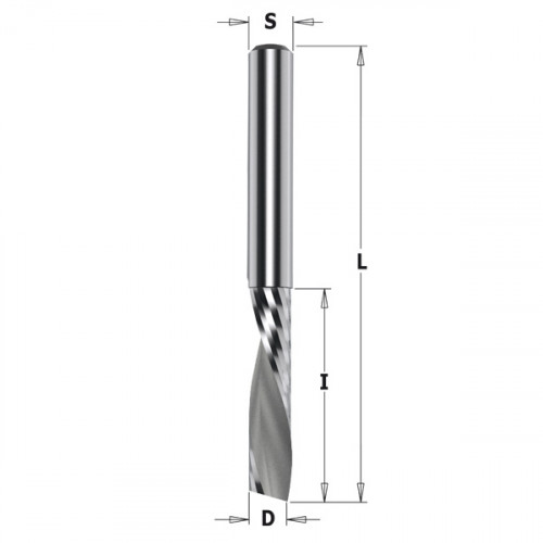 Фреза спиральная монолитная Z1 NEG. HWM D=6X27X60 RH CMT 198.660.11