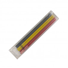 Грифели графитовые для карандаша ø2,8 мм цветные 6 шт. в наборе (красн. х2, жёлт. х2, черн. х2) Woodwork