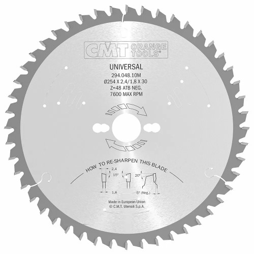 Диск пильный 250x30x3,2/2,2 15° 10° ATB Z=40 CMT 285.040.10M