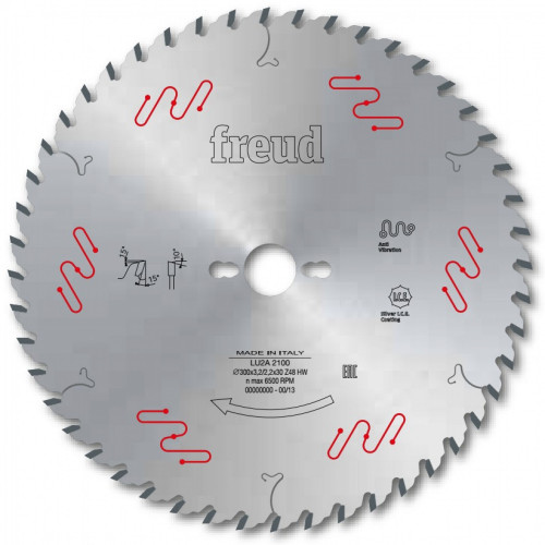 Пильный диск для деревянных панелей и композитных материалов LU2A 1600 250x3.2/2.2x30 z30 Freud