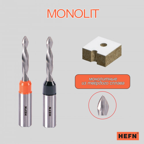 Сверло для сквозных отверстий для станка MONOLIT HEFN левое D3x70 S10 RH