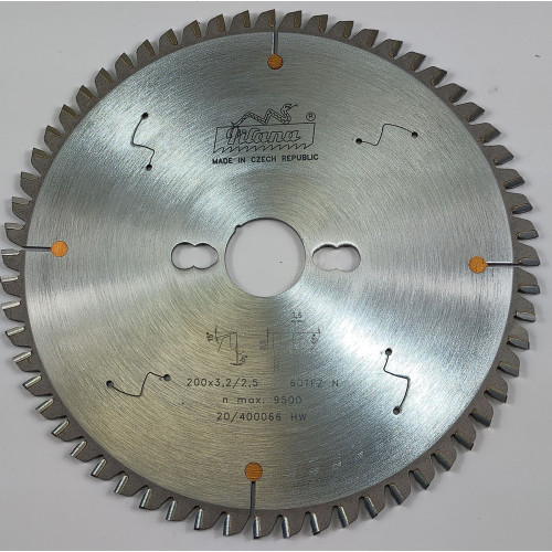 Пильный диск по алюминию и пластику Pilana 200x3.2/2.5x30 z60 87-11 TFZ N
