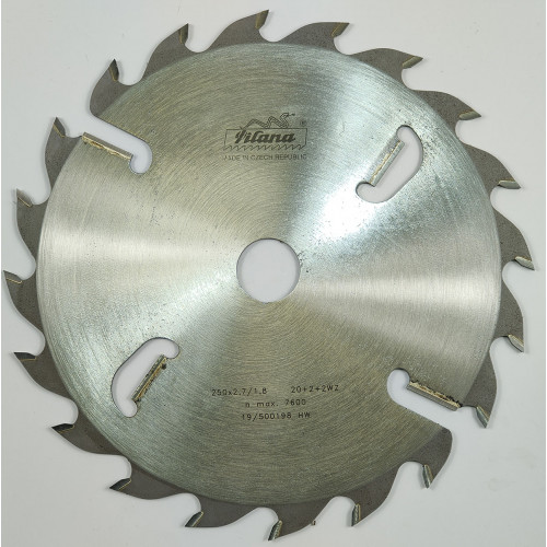 Пильный диск для многопильных станков с подрезными ножами PILANA 250x30x2.7/1.8 z20+4 WZ-EFFE