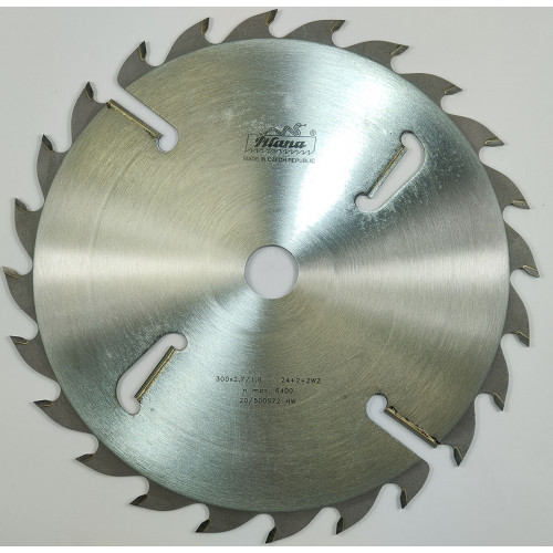 Пильный диск для многопильных станков с подрезными ножами PILANA 300x30x2.7/1.8 z24+4 WZ-EFFE
