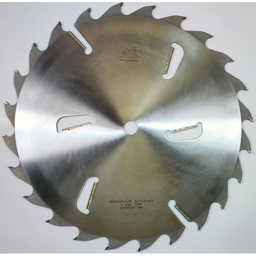 Пильный диск для многопильных станков с подрезными ножами 550x30x5.5/3.5 z24+6 94.1 FZ PILANA 8 отверстий с зенковкой