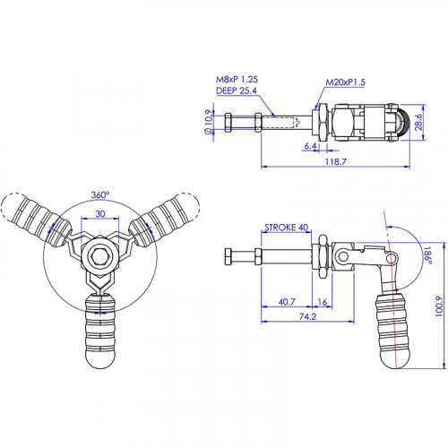 Прижим шатунный усилие 136 кг. Woodwork GH-36204M